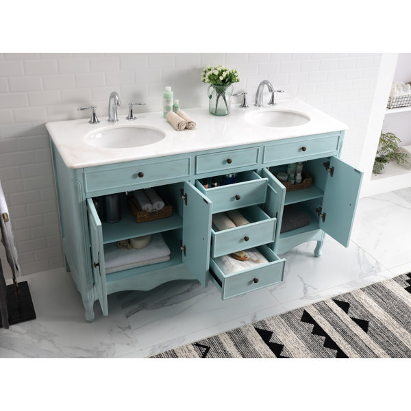 One Allium Way® Genevieve 60'' Freestanding Double Bathroom Vanity